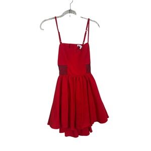 Lovers + Friends Red Dress Lace Cutout Mdium Cocktail Party Mini‎ Dress